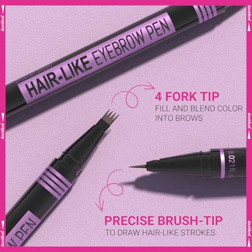 iMethod Dark Brown Eyebrow Pen 2-in-1 Microblading & Fine Tip for Natural Brows