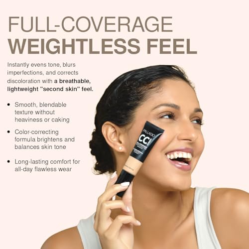Palladio CC Cream, Full-Coverage Color Correcting Foundation, Fair 10C