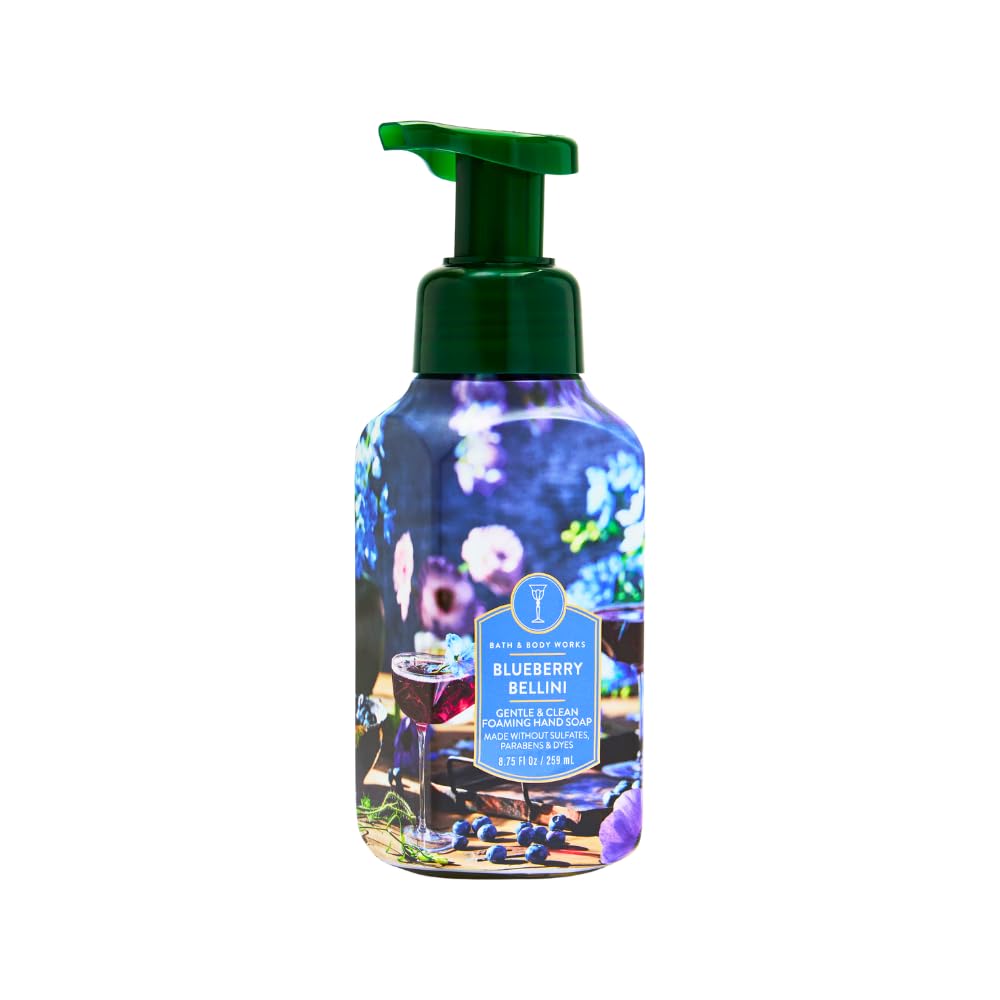 Gentle & Clean Foaming Hand Soap Bundle - White Tea & Sage, Blueberry Bellini, Covered in Roses | 8.75 fl oz Each - Fresh Fruity & Floral Scents