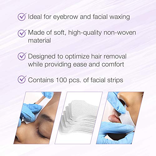 Satin Smooth EZ Grip Facial Wax Strips - Non-Woven Hair Removal, 200 Count