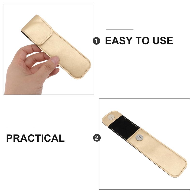 Ipetboom 3pcs Tweezers Protective Case, Beauty Eyelash Tweezer Sleeve Lashes Kit Eyelash Pliers Cover Lash Kit Protective Pliers Leather Sleeve Pu Leather Puller Miniature, 5.7x1.7in