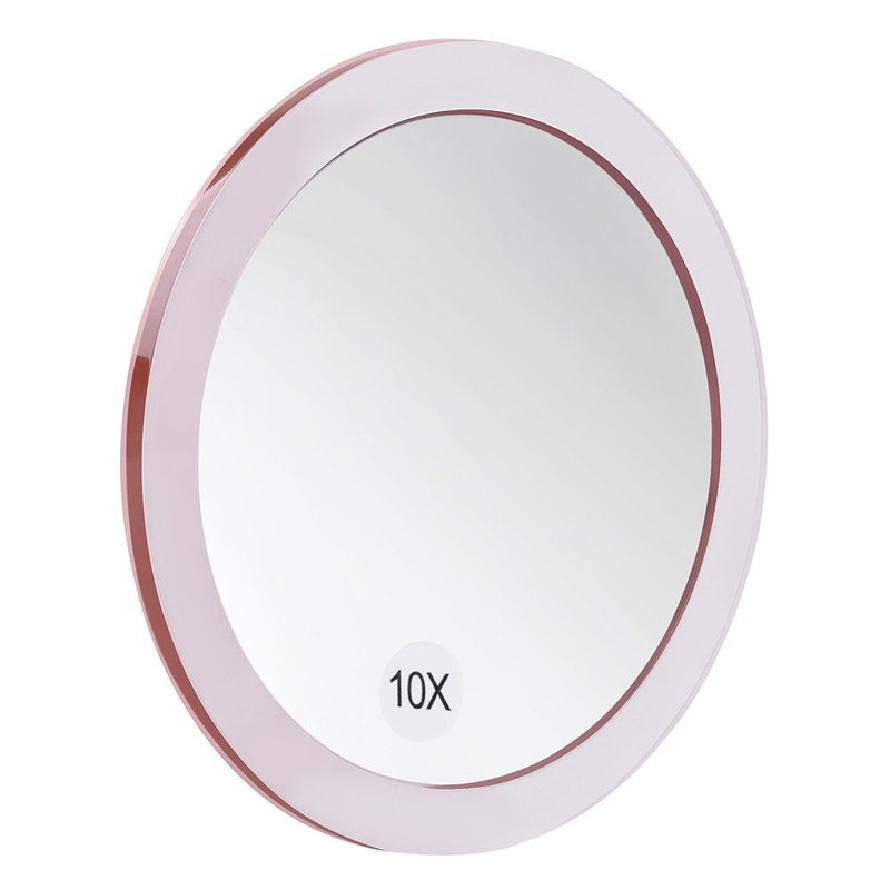 SANTOO 10X Magnifying Mirror - with 3 Mounting Suction Cups - Used for Precise Makeup - Eyebrows/Tweezing - Blackhead/Blemish Removal - Bathroom/Travel Makeup Mirror - 6 Inch Round