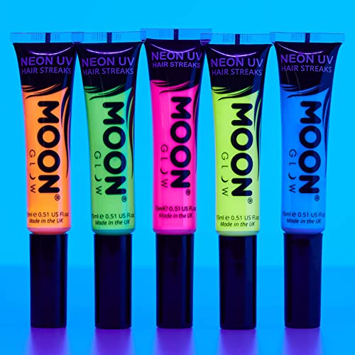 Moon Glow Neon UV Hair Color Streaks - Set of 5 Temporary Hair Dye