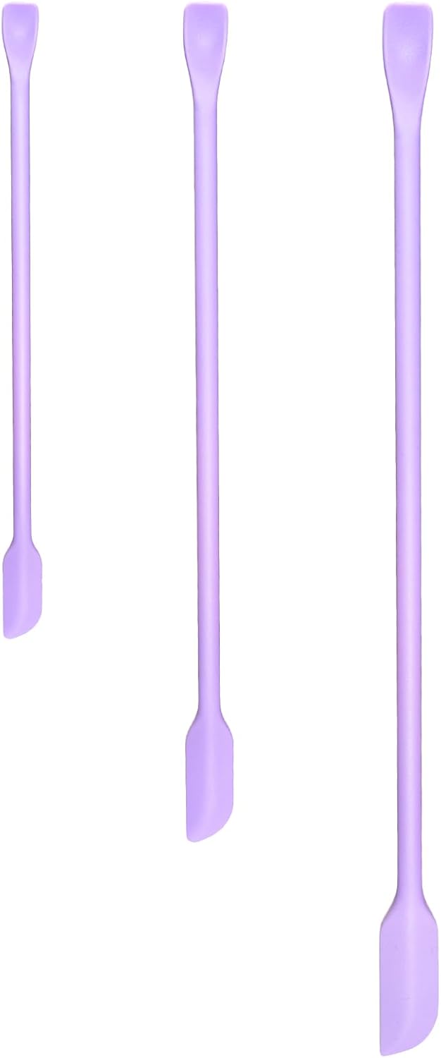 Silicone Spatula Set - 3-Piece Mini Scraper Tool for Makeup, Food & Beauty | Multi-Size for Jars & Containers