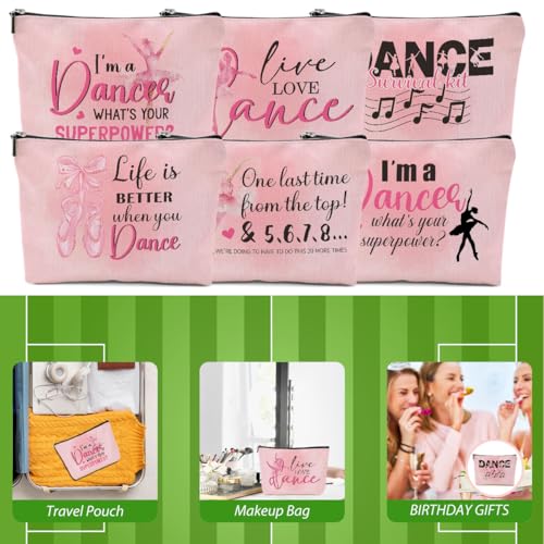 Multicolor 6 Pcs Dance Makeup Bag - Dancer Gifts Cosmetic Organizer