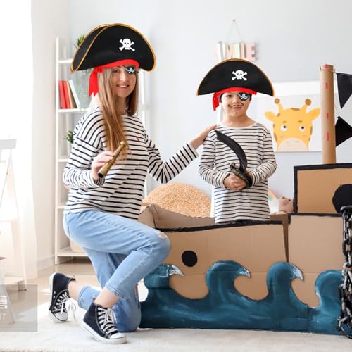 2-Pack Pirate Hat and Blindfolds for Costume Parties