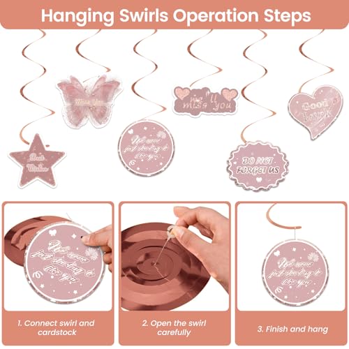 Blush Pink We Will Miss You Banner - Farewell Party Decorations Set