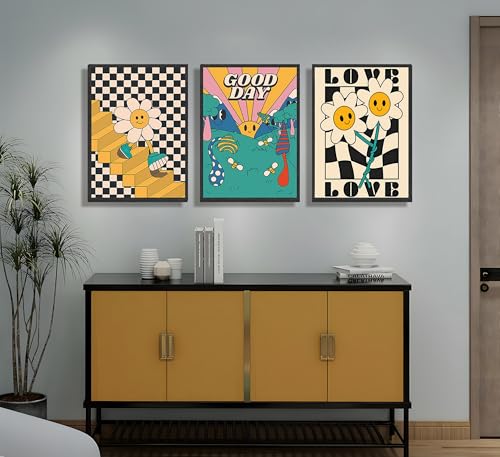 3-Piece Vintage Hippie Canvas Wall Art Set | 12x16 Unframed Posters