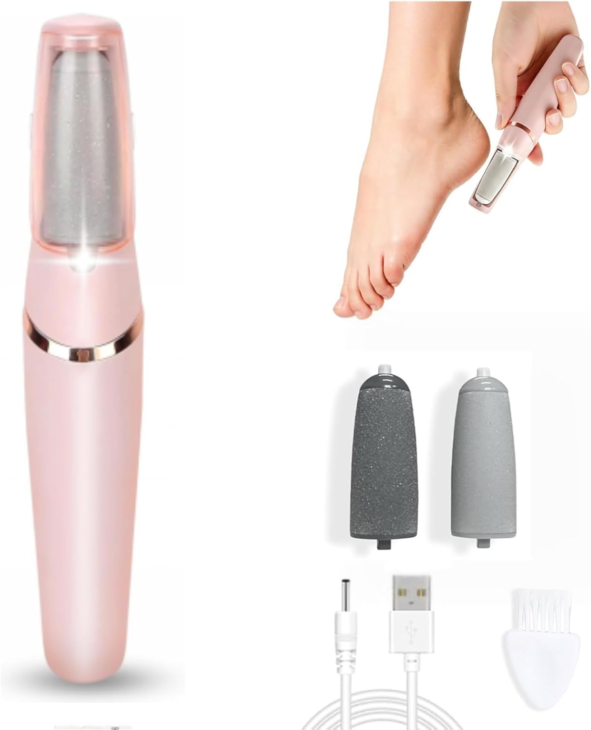 Electric Callus Remover - Rechargeable Portable Foot File with 2 Speeds & Waterproof Design | Effective Dead Skin & Callus Removal