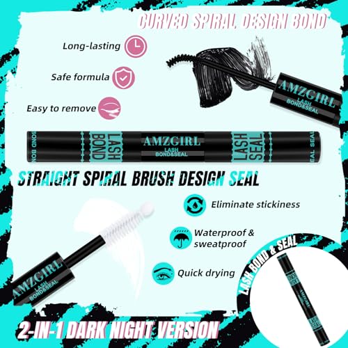 AMZGIRL Midnight Lash Extension Kit 144 PCS C Curl 8-16mm