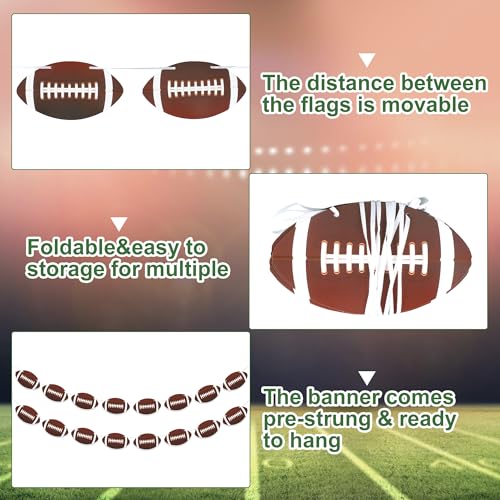 Football Party Decorations - 4 Pre-Strung Pennant Banners