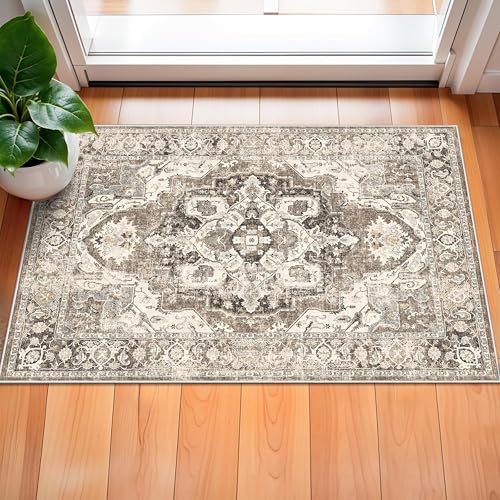 YOUFORTONG Washable 2x3 Non-Slip Vintage Entryway Rug