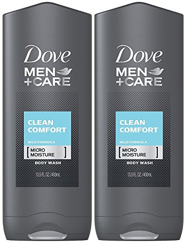 Dove Men+Care Body & Face Wash, Clean Comfort, 13.5 Fl Oz (Pack of 2)