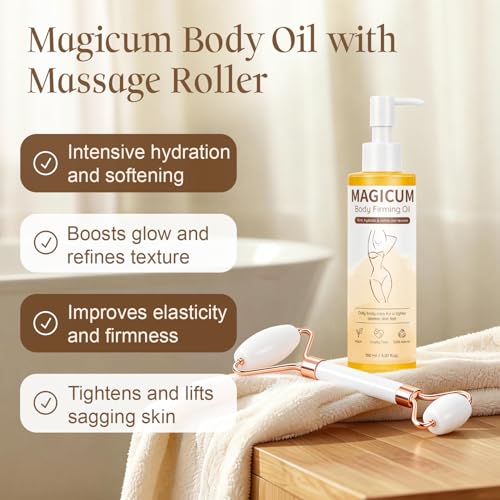 QAH Body Firming Oil with Massage Roller - Anti-Cellulite & Hydrating Serum