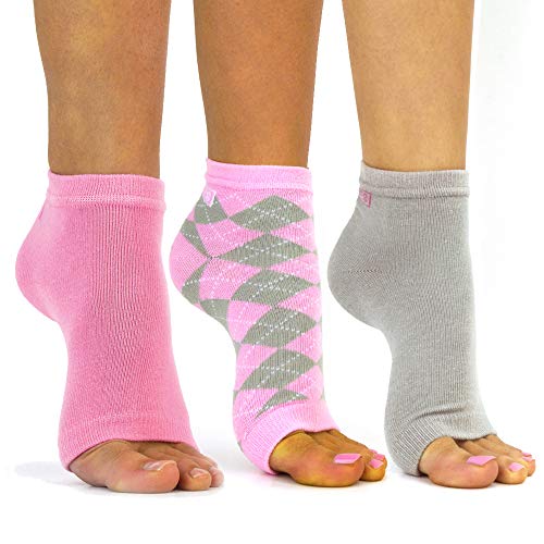 Freetoes Toeless Socks 3 Pairs - Pedicure, Yoga & Open-Toe Shoe Friendly