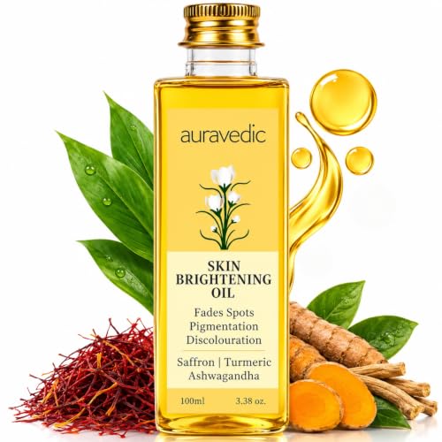 Auravedic Skin Brightening Face Oil with Turmeric & Saffron - 3.38 Fl Oz
