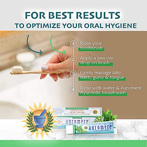 Auromere Neem & Clove Toothpaste - Fresh Mint, Fluoride-Free, Vegan