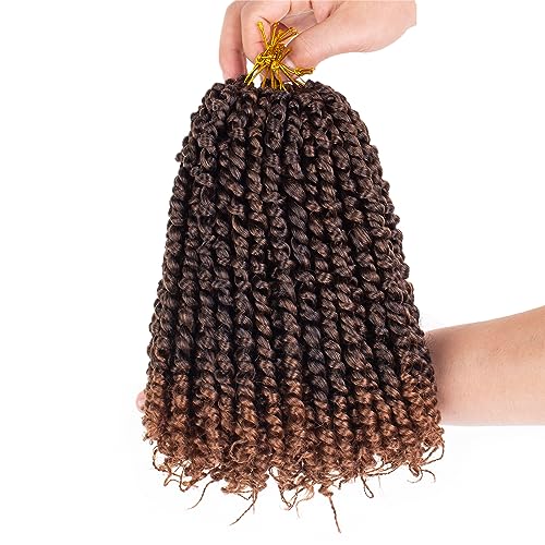 Leeven 10 Inch Pre-Twisted Passion Twist Hair Extensions - 8 Packs Ombre Brown #T30