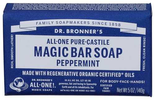 Dr. Bronner's Peppermint Bar Soap - 5 Oz Organic Cleanser