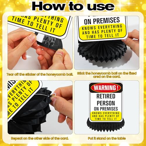 Funny Retirement Party Centerpieces - 9Pcs Honeycomb Decorations