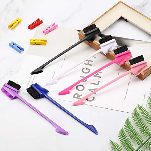 Boao 6-Piece Hair Edge Brush & Double-Sided Comb Set