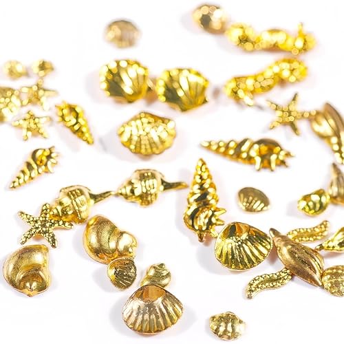 3 Boxes 3D Beach Starfish Nail Charms & Seashell Gems