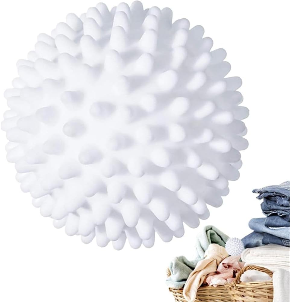 Reusable Laundry Sorter Balls - 6 Pack Fabric Softening Pellets Reduce Wrinkles & Static Cling | White
