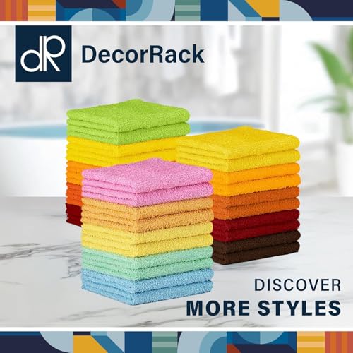100% Cotton Washcloths - Soft & Absorbent 10-Pack, 12x12 in