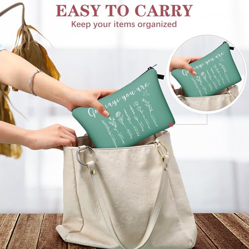 Chunful 12 Pcs Christian Makeup Bags Women 7.5 x 5 in Inspirational Bible Verse Pouches