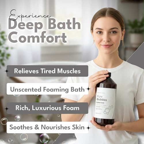 Luxury Unscented Foaming Bath with Aloe Vera - Pure Bubbles, 33.8 fl oz