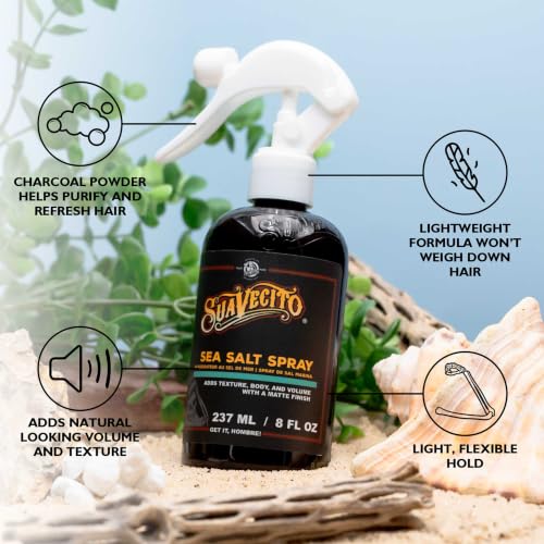 Suavecito Sea Salt Spray for Men - Natural Volume & Texture, 8 oz