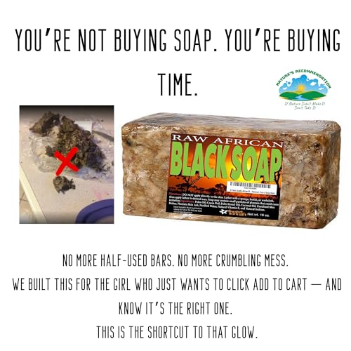 Premium African Black Soap - Raw Organic 1 lb for Acne & Dry Skin