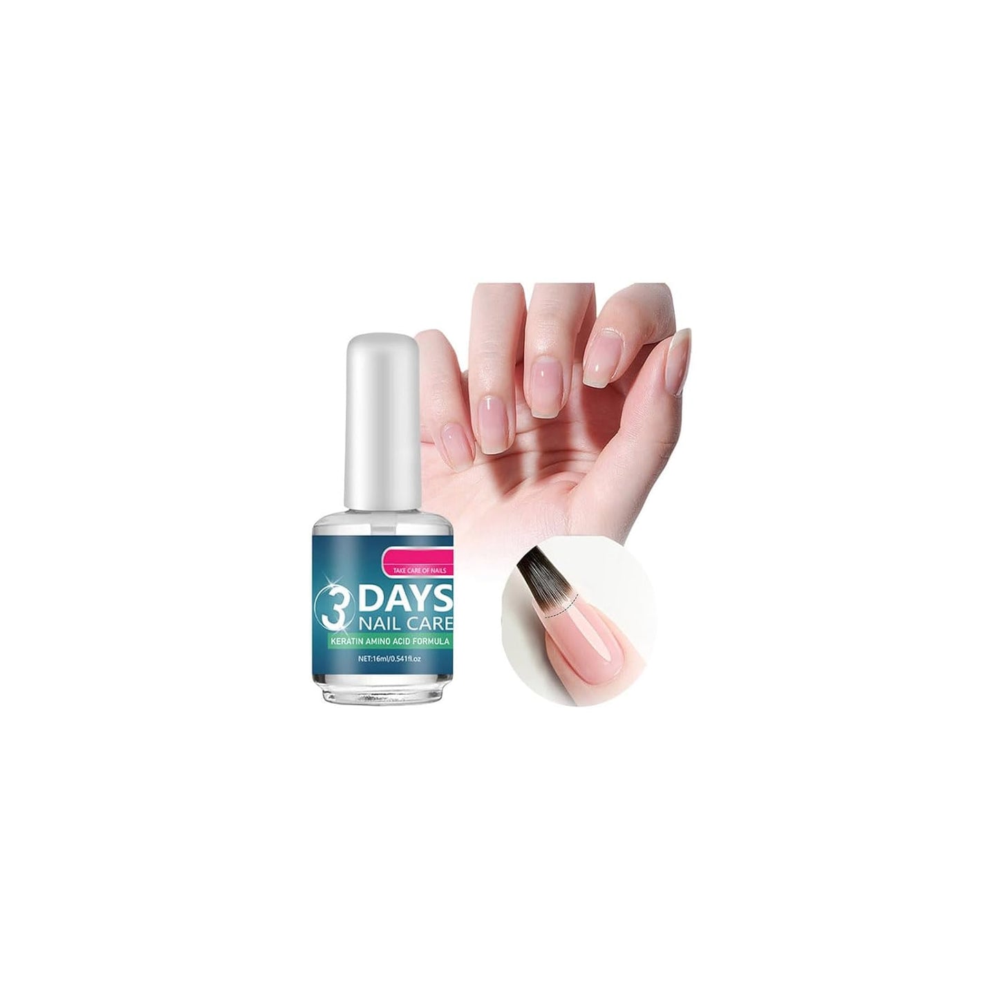 Nail Strengthener Polish - Keratin Treatment for Weak & Damaged Nails | Clear Moisturizing Solution for Stronger, Smoother Nails