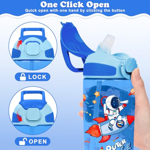 Kids BPA-Free Water Bottle with Straw - 550ml for School & Travel