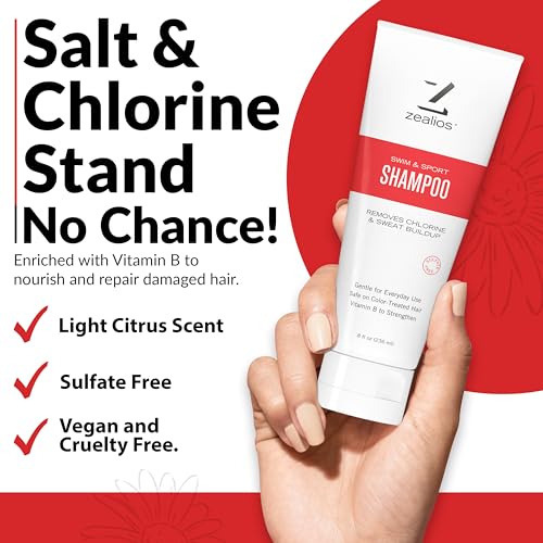 Zealios Swim & Sport Clarifying Shampoo, 8 oz - Chlorine & Salt Removal