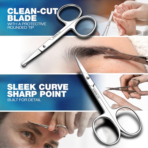 TwinPrecision Eyebrow Scissors For Women - Stainless Steel Small
