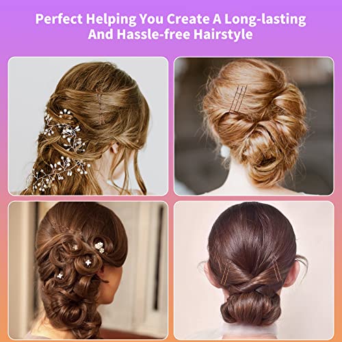 Cyluer 400 Pcs Black Bobby Pins - 2-Inch Curved Hair Pins for All Styles