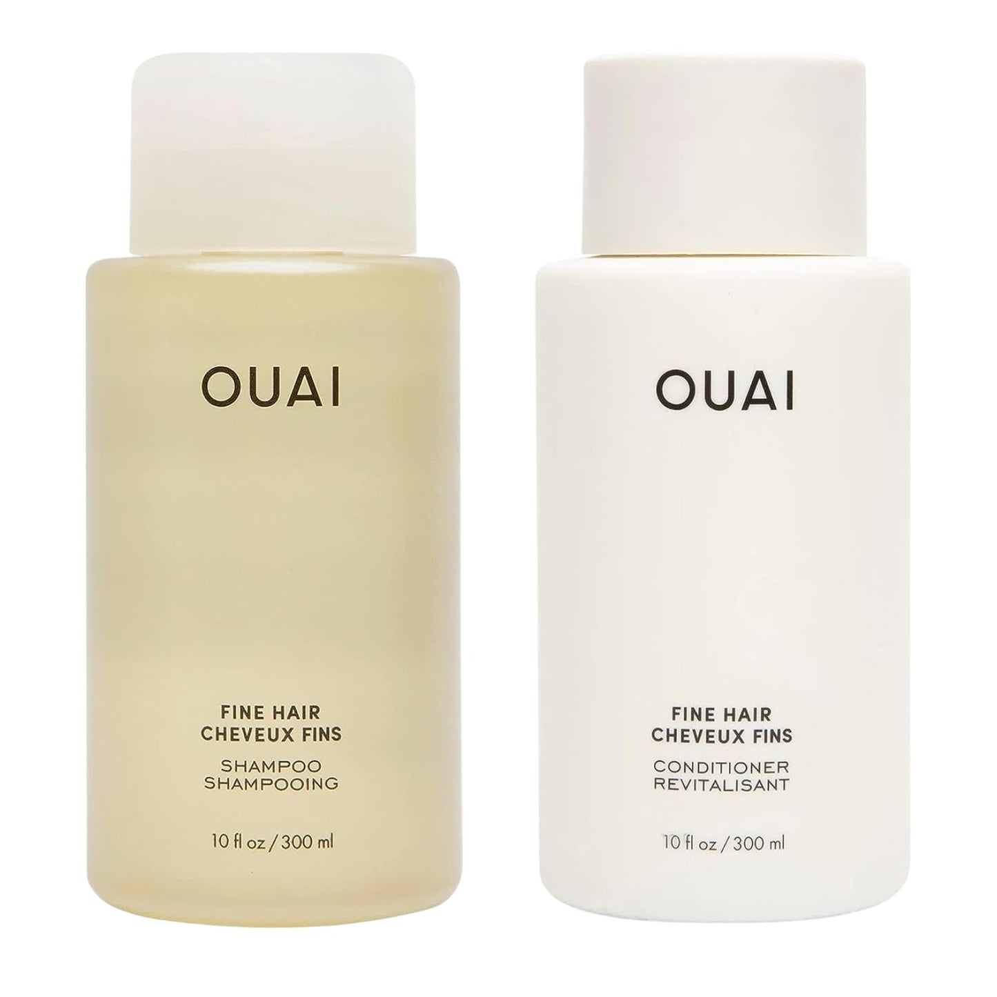 OUAI Fine Shampoo & Conditioner Set - Sulfate-Free Hair Care with Keratin & Shea Butter | 10 Fl Oz