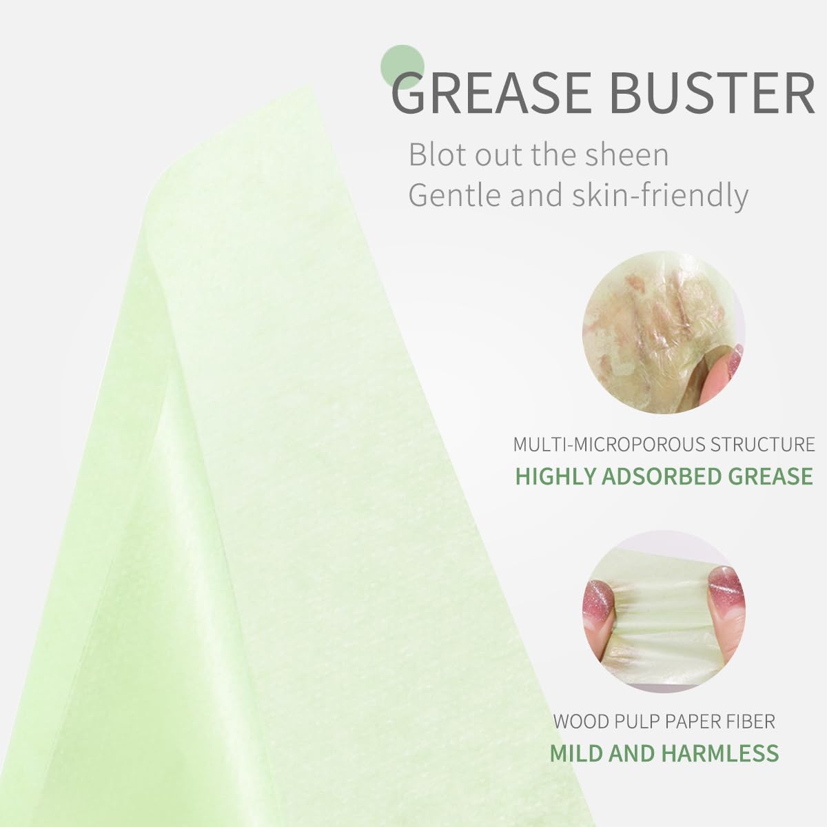 300 Sheets Oil Blotting Sheets for Face - Natural Wood Pulp, Mirror Kit