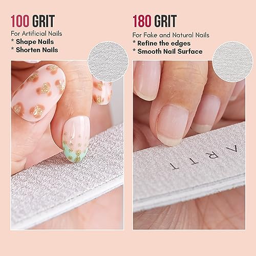 Makartt Nail File: Professional Nail Files, 100/180 Grit Emery Boards for Nails, 10 Pcs Zebra Doubled Sides Coarse Fingernail Filer for Acrylic and Extension Gel Removal Manicure Kit Salon Home Use