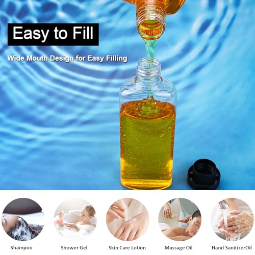 Wowang 4 Pack 7.7oz Travel Squeeze Bottles with Flip Cap - Leak-Proof Toiletry Containers