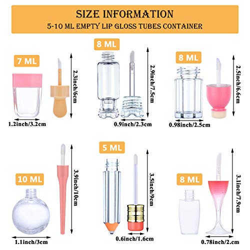 30 Pcs Novelty Empty Lip Gloss Tubes - Refillable DIY Lip Balm Containers
