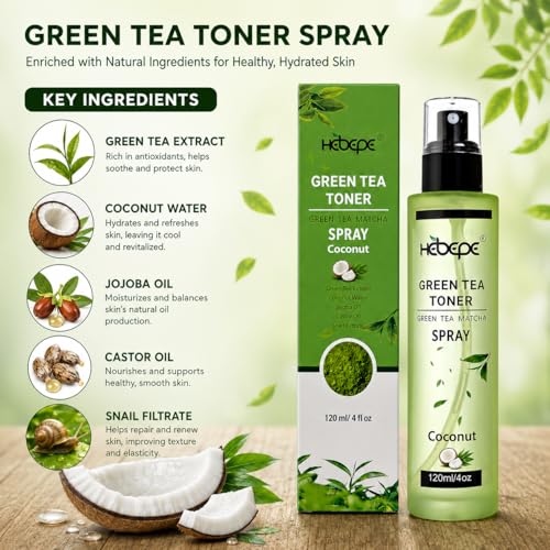 Matcha Green Tea Facial Toner Mist with Coconut Water - 120ml