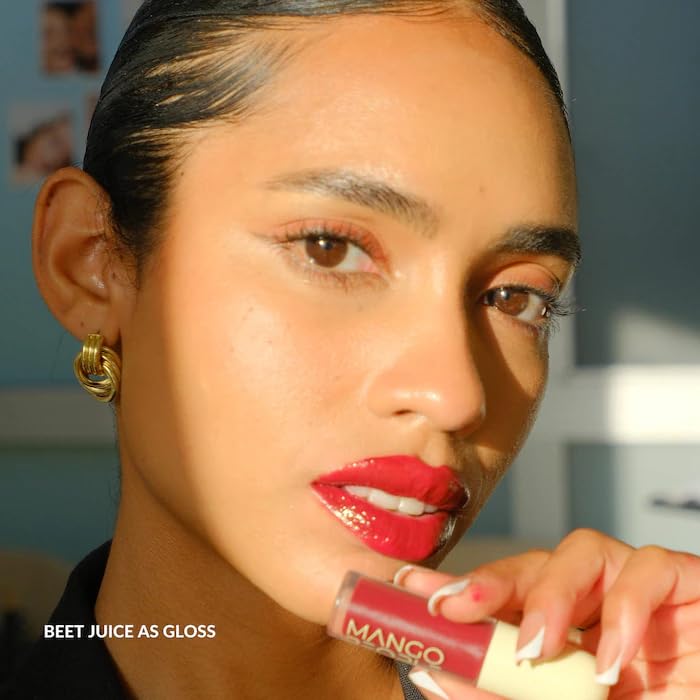 Hydrating Glossy Fruit Lip Stain - Beet Juice Deep Berry | 0.11 oz, Long-Lasting Vegan Tint