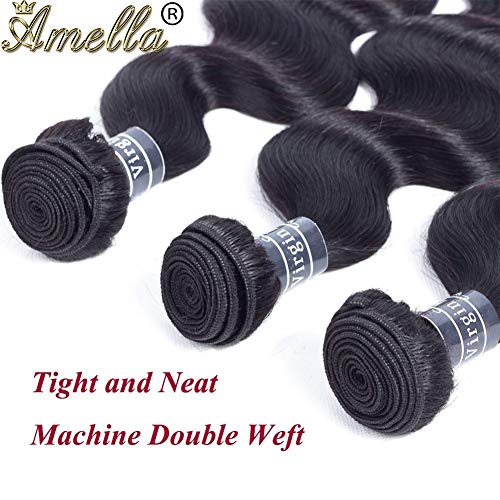 Amella 12 Inch Brazilian Body Wave Hair Bundle - 100% Virgin Human Hair