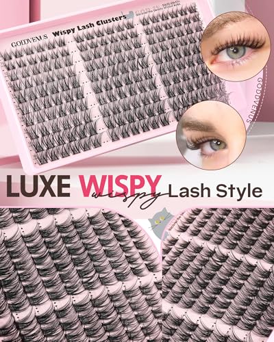 Goddvenus Wispy Lash Clusters Kit - 180pcs 10-16mm C Curl Extensions