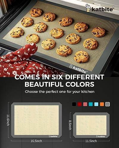Katbite Silicone Baking Mats Set - 3 Nonstick Baking Sheets