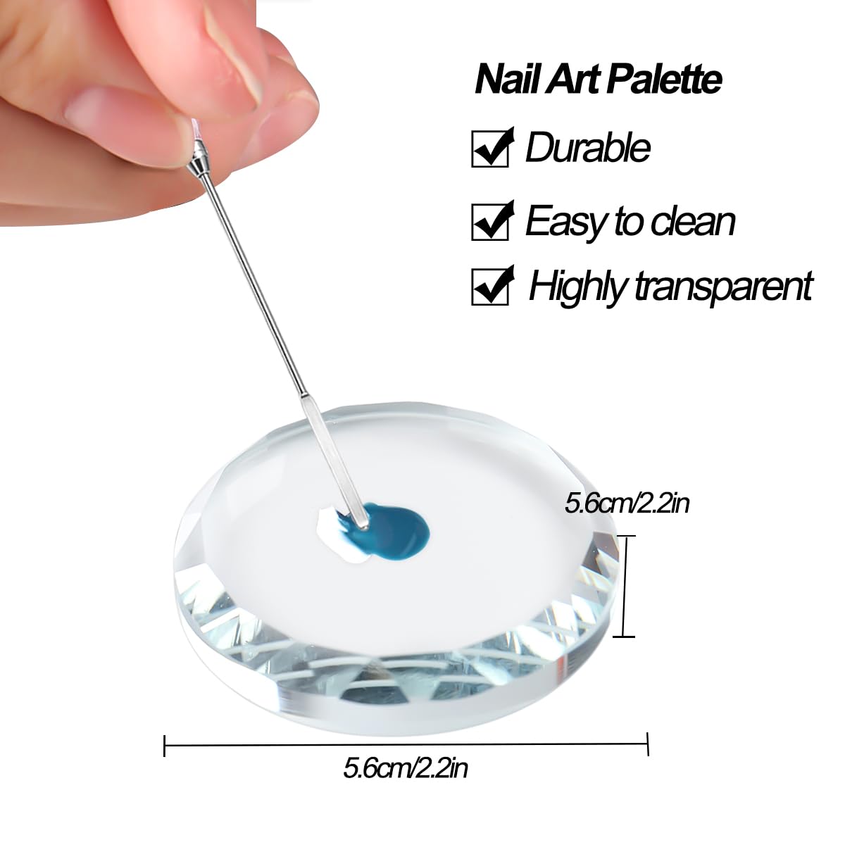 100Pcs/Box Nail Art Sponge for Ombre,Soft Nail Sponges with Grabbing Pen,Gradient Effect Painting Gel Halo Dyeing Tool Brush,Round Glass Palette Mixing Rod for Blooming Nails, Aura Nail,Manicure Salon