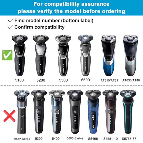 Innobeaut 3-Pack SH50 Replacement Blades for Philips Norelco Series 5000 Shavers (Without Blade Retaining Rings)