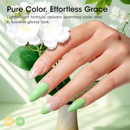 GELLEN 24PCS Gel Nail Polish Set – Blooming Pastel Collection with Base & Top Coat